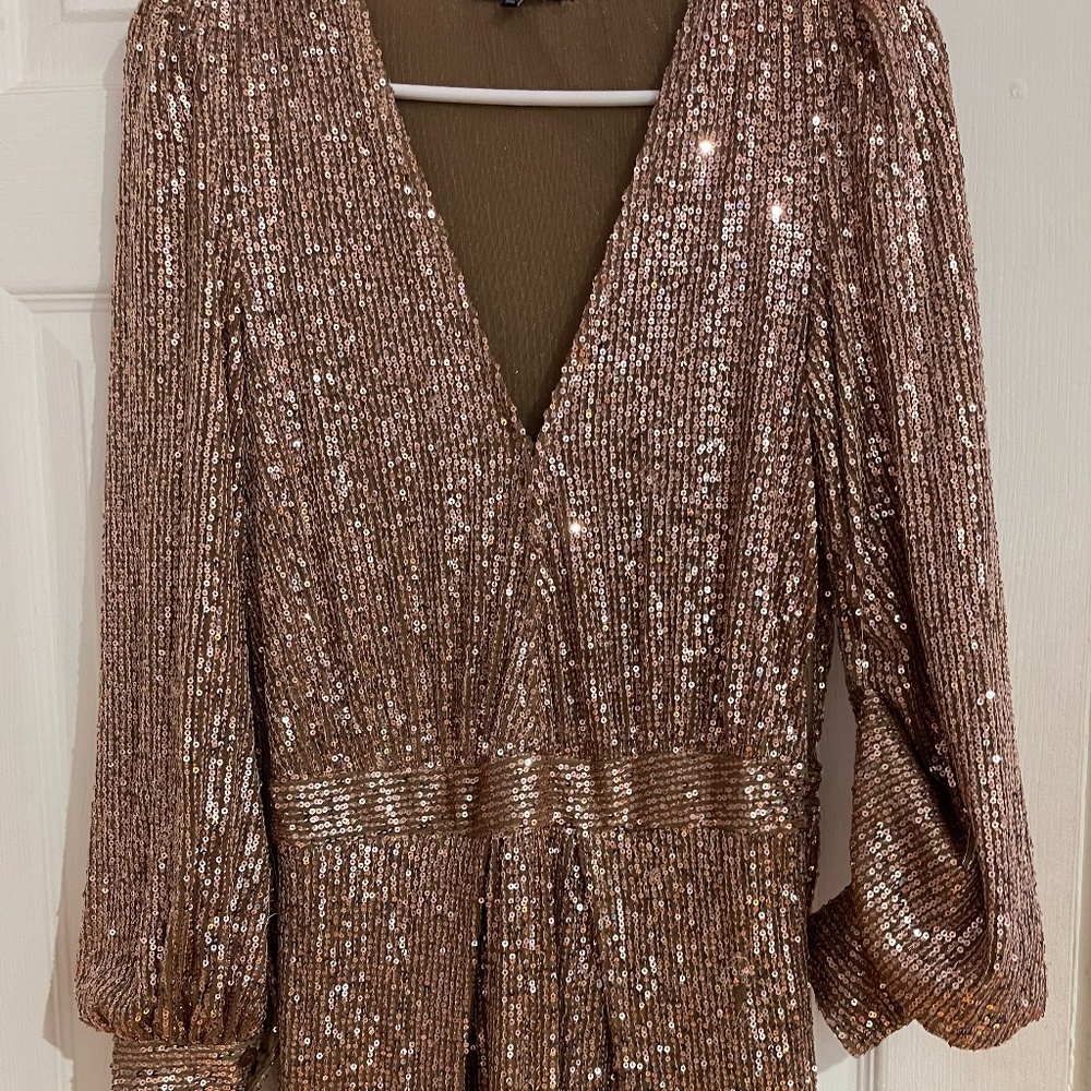 Coming Together Sequin Maxi Dress - Bronze